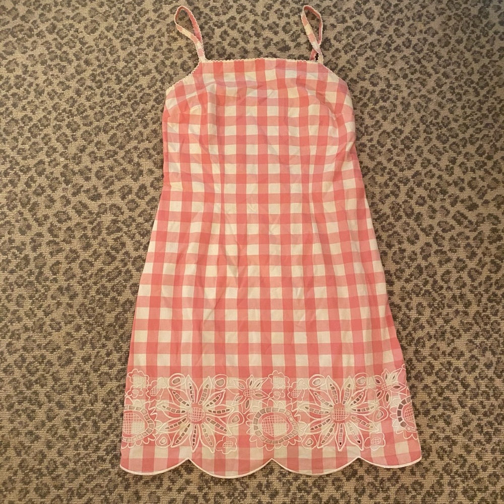 Lilly Pulitzer VTG Pink Gingham Sundress Size 2